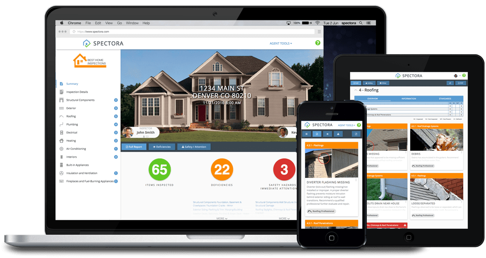 Home inspection report mockup